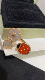 Van Cleef & Arpels Lucky Ladybug Tulip Open Ring-3685  